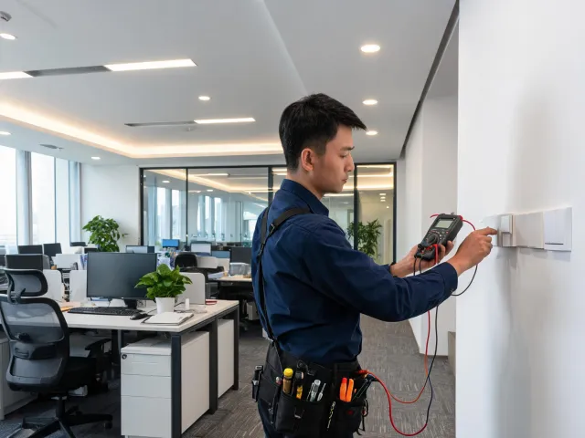Commercial office lighting control commissioning